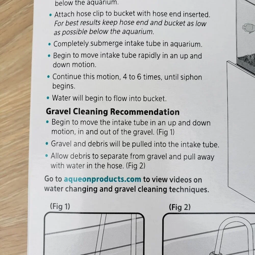 New Aqueon Aquarium Fish Tank Siphon Vacuum Gravel Cleaner Hand Syphon Pump Hose